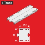 Hacker-Model HCTMC24064 - H0 - Gerade Segment, 1-gleisig für Märklin C, 80 x 64,3 mm (6 Stück)